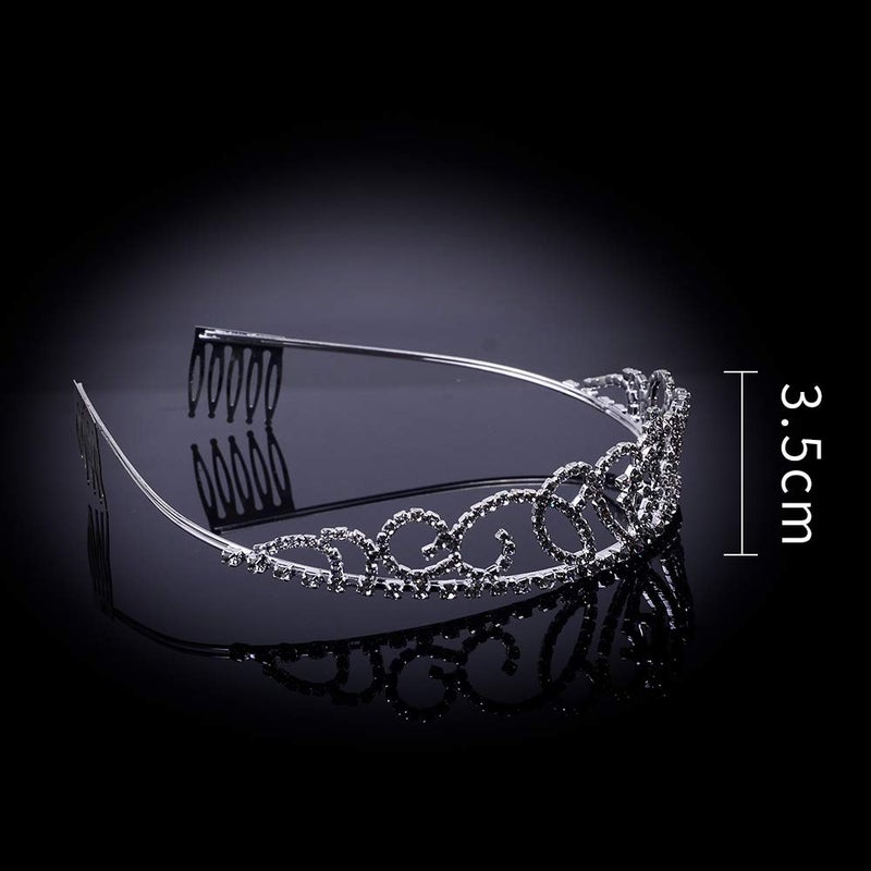 Bseash Silver Crystal Tiara Crown Headband Princess Elegant Crown with combs for Women Girls Bridal Wedding Prom Birthday Party - Image 2